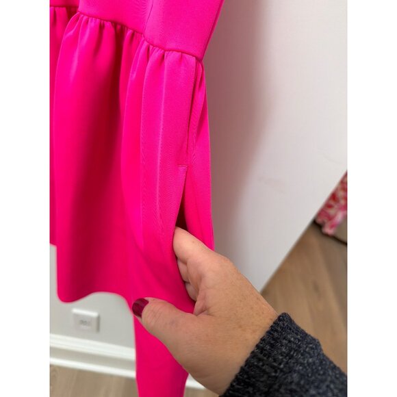 Lilly Pulitzer Little Kinley Girls Size 12 Neon Pink Sleeveless Dress With White - Picture 3 of 5